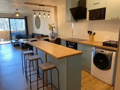 Cuisine ou kitchenette dans l'établissement Blue ocean