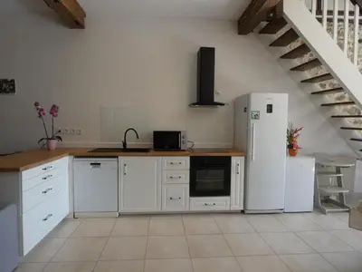 Cuisine ou kitchenette dans l'établissement La maison du becq
