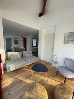 Coin salon dans l'établissement Maison 5 personnes avec piscine privée chauffée - Private heated pool 5 people house - Moliets-et-Maa - Landes - France