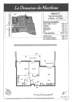 Plan de l'établissement RESIDENCE LE DOMAINE DE MARTHIAS