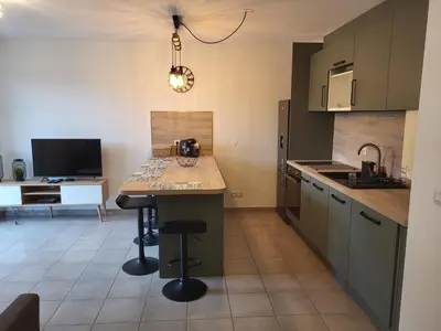Cuisine ou kitchenette dans l'établissement RESIDENCE LE DOMAINE DE MARTHIAS
