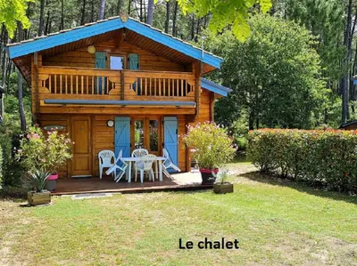 Jardin de l'établissement A BIAS Chalet 4 à 6 Personnes Entièrement Climatisé Chargeur VE 7kw-Wifi-Balnéo et Piscine