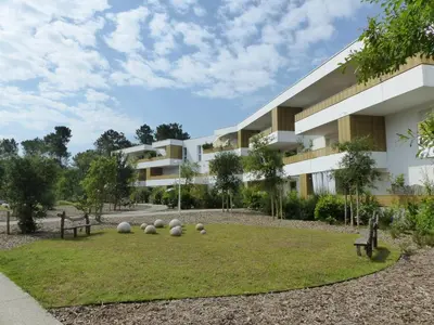 Jardin de l'établissement Residence Coeur boise appartement avec terrasse et wifi Espace vert