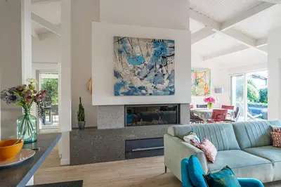 Coin salon dans l'établissement Villa Marie - Pyla sur mer superbe villa 10 personnes vue Bassin