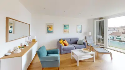 Coin salon dans l'établissement Sable - Appartement rénové pour 4 personnes