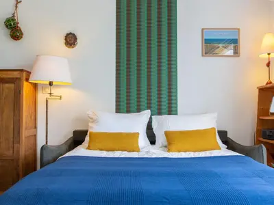 Un ou plusieurs lits dans un hébergement de l'établissement Studio Biarritz by Interhome