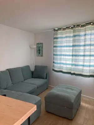 Coin salon dans l'établissement Appartement cosy avec grande terrasse