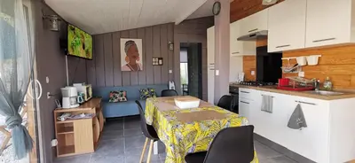 Cuisine ou kitchenette dans l'établissement MAISON PISCINE PRIVEE 4a5 PERS9 & 11 KMs DES PLAGES OCEANES ET DU LAC