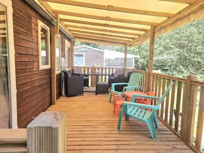 Balcon ou terrasse dans l'établissement Mobilhome Labenne Océan