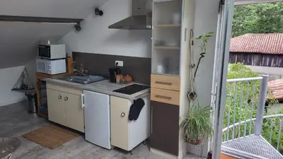 Cuisine ou kitchenette dans l'établissement PROMISE' LANDES