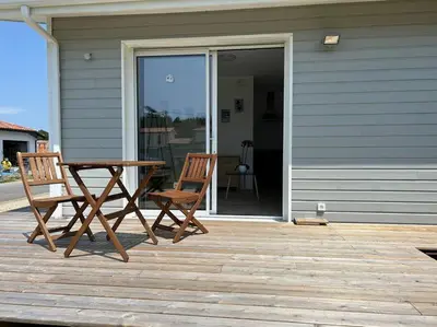Balcon ou terrasse dans l'établissement Ondres, studio classé, proche océan