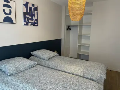 Un ou plusieurs lits dans un hébergement de l'établissement Vue Mer - Au Coeur de Contis Plage
