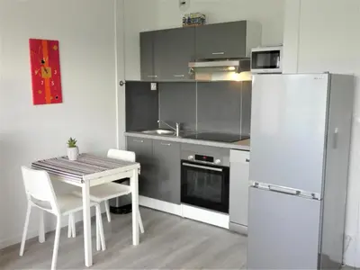 Cuisine ou kitchenette dans l'établissement Les rives de l'adour