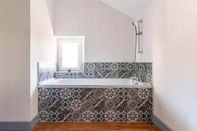 Salle de bains dans l'établissement Le Pressoir de Framboise