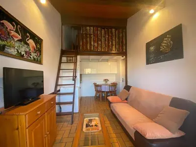 Télévision ou salle de divertissement dans l'établissement Villa patio cosy à Capbreton, proche port et centre, avec grande terrasse et parking privé - FR-1-413-233