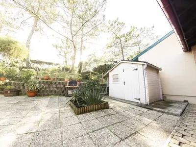 Jardin de l'établissement Maison moderne et traditionnelle à 300m de la plage, avec jardin, barbecue et parking privé - FR-1-413-234