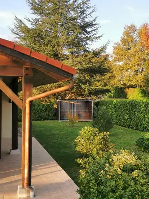 Jardin de l'établissement Au calme entre pins et océan