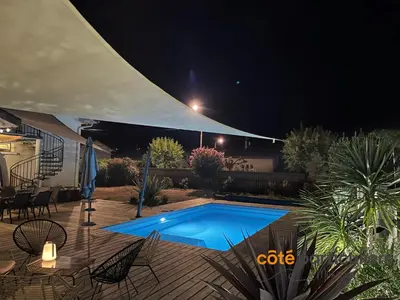 Piscine de l'établissement VILLA LANDES ANGELES - Maison avec piscine à 6km de l'océan ou située à proximité