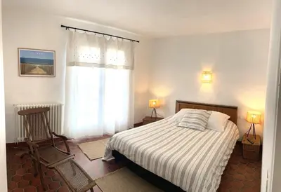 Un ou plusieurs lits dans un hébergement de l'établissement *Villa Catalpas* Landaise, rénovée avec piscine