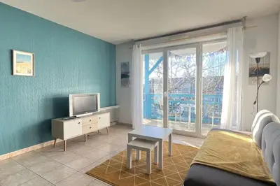 Télévision ou salle de divertissement dans l'établissement T2 4 couchage à 2 pas du bassin