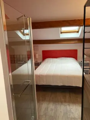Un ou plusieurs lits dans un hébergement de l'établissement Gîte Bassin d'Arcachon, piscine couverte chauffée