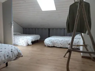 Un ou plusieurs lits dans un hébergement de l'établissement A louer maison à Mimizan plage chez benoit
