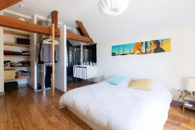 Un ou plusieurs lits dans un hébergement de l'établissement Villa Rêve du soir - 8 people - Capbreton center