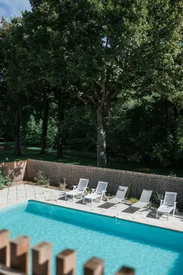 Piscine de l'établissement Maison Dharma à 5km de la plage avec Sauna ou située à proximité