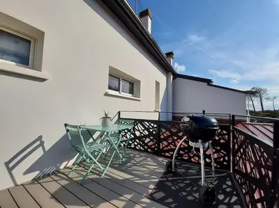 Balcon ou terrasse dans l'établissement Magnificent accommodation , 200m from the beach.