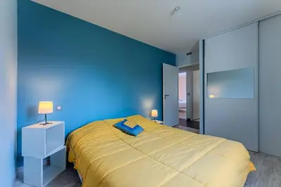Un ou plusieurs lits dans un hébergement de l'établissement Maison Moderne à 10min des lacs - 6 couchages