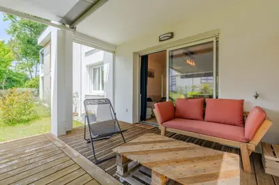 Coin salon dans l'établissement Atlantic Selection - Le Duna - Ambiance zen avec terrasse & parking