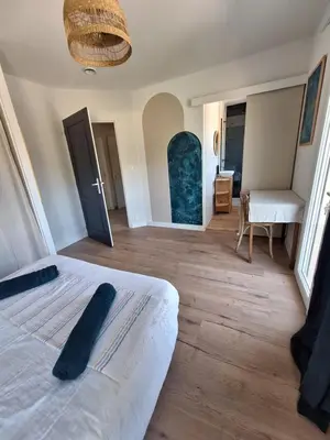 Un ou plusieurs lits dans un hébergement de l'établissement Le spot Landais - Chambre côté forêt