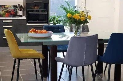Cuisine ou kitchenette dans l'établissement Maison moderne à Mimizan Idéale pour un séjour au calme