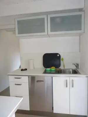 Cuisine ou kitchenette dans l'établissement APPARTEMENT COEUR DE LA STATION
