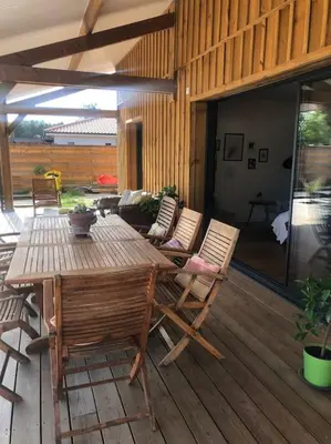 Coin salon dans l'établissement Maison typique proche bassin Arcachon