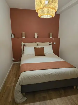 Un ou plusieurs lits dans un hébergement de l'établissement Casa cosy Lanabat