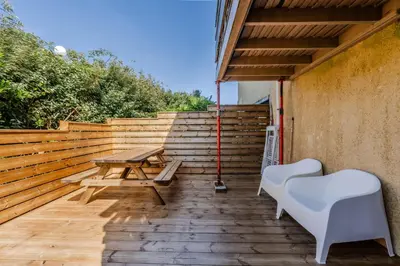 Balcon ou terrasse dans l'établissement Appartement avec terrasse/Bord de mer/Idéal SURF