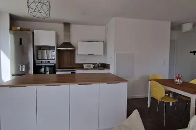 Cuisine ou kitchenette dans l'établissement Appartement Villa Trencat