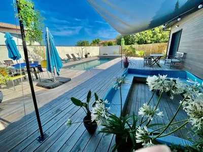 Balcon ou terrasse dans l'établissement ANGRESSE Villa Chris à 10 min d'HOSSEGOR