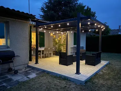 Jardin de l'établissement Maison de vacances à Cazaux