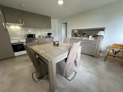 Cuisine ou kitchenette dans l'établissement Gite les agreou