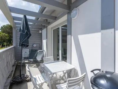 Plan de l'établissement Bel appartement neuf à Mimizan Plage, 400m de l'océan, 2 étoiles, 4 pers, parking, balcon, tout équipé - FR-1-50-136