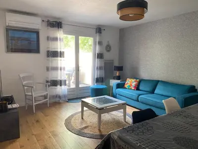 Coin salon dans l'établissement Maison Familiale- Bassin Arcachon - Au calme