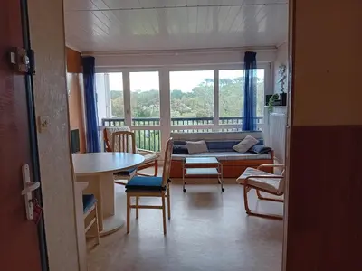 Balcon ou terrasse dans l'établissement Appartement T2 à Seignosse, tout à pied, proche plage et commerces - FR-1-239-1062