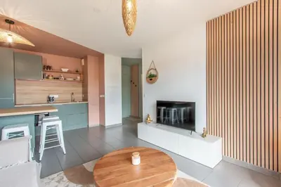 Cuisine ou kitchenette dans l'établissement Appartement des grands lacs