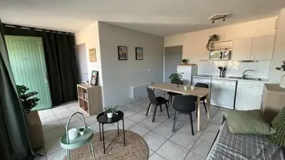 Cuisine ou kitchenette dans l'établissement Lanas Natura