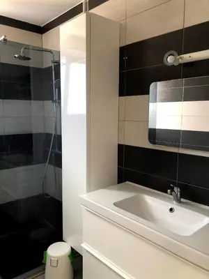 Salle de bains dans l'établissement Charmante Maison Entre Lac et Océan