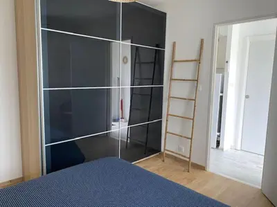 Un ou plusieurs lits dans un hébergement de l'établissement Appartement 2 pièces, 1 chambre, terrasse