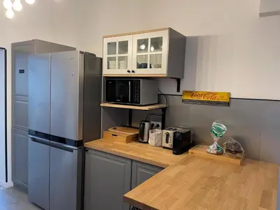 Cuisine ou kitchenette dans l'établissement Artigaous Family
