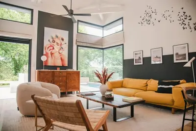 Coin salon dans l'établissement Villa Nature à 10 min des plages et d'Hossegor